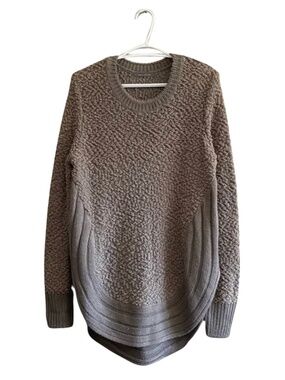 Suzy Shier Cozy Taupe Popcorn Knit Raglan Sweater — Size Large EUC